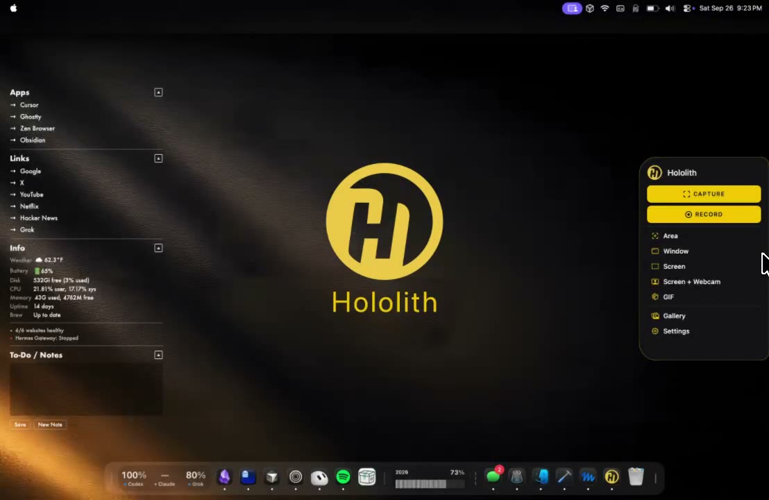 Hololith screenshot editor on the Mac desktop